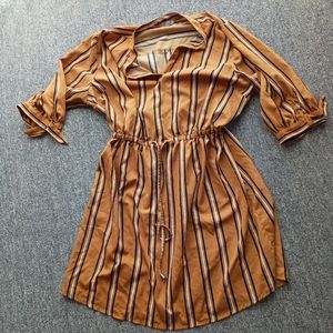 Blush long sleeve yellow striped dress size 1X